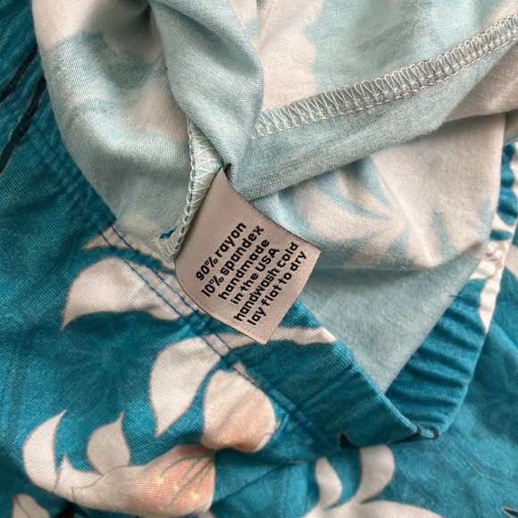 Free People Novella Royale The Janis Bell Bottoms Floral Print Turquoise Ivory M - Picture 5 of 7